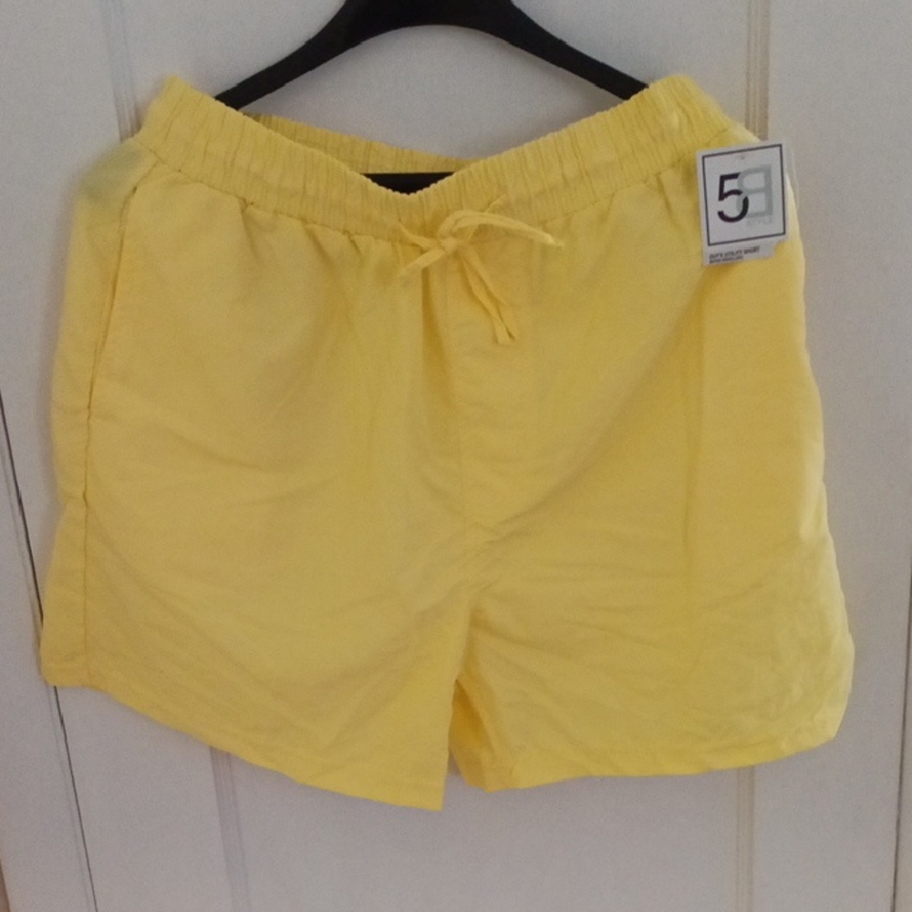 Yellow Drawstring Shorts - Picture 2 of 4